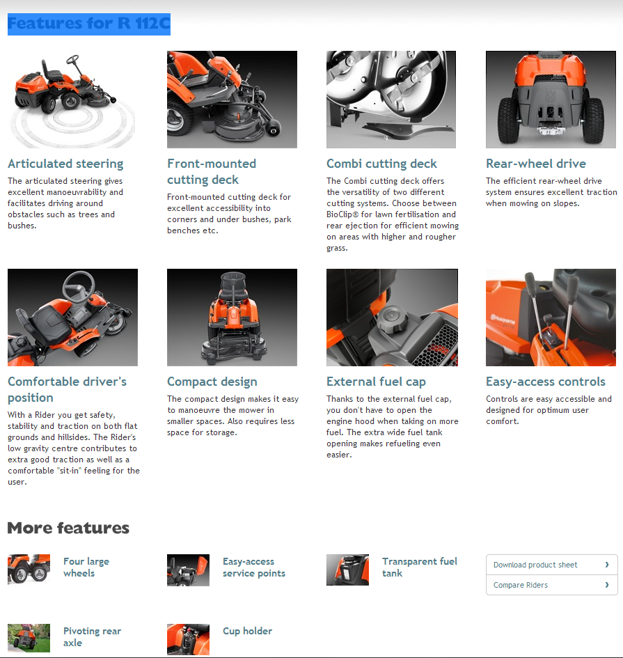 Husqvarna Rider 112C Hydrostatic Lawnmower R112C Steam & Moorland