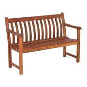 Alexander Rose Cornis Broadfield 4ft wooden garden bench with slatted seat and curved backrest isolated on white background