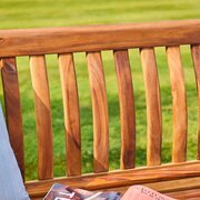 Close-up of the Alexander Rose Redcliffe Broadfield Bench 5ft 335R Curved Slatted Bench Back Support