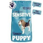 Burgess Sensitive Hypoallergenic Dog Food for Puppies 12.5kg British Turkey & Rice