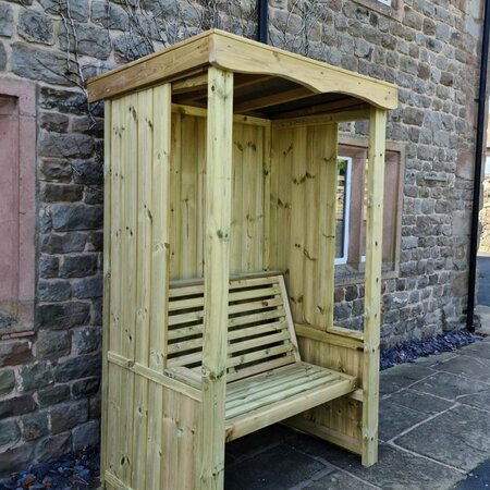 Churnet Valley Four season 2 seater arbour full image next to wall