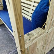 close up of the redwood used to make the four seasons 3 seater arbour