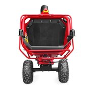 Rear view of the Cobra CHIP700L 4-inch towable petrol wood chipper, highlighting the large feed hopper and robust frame.