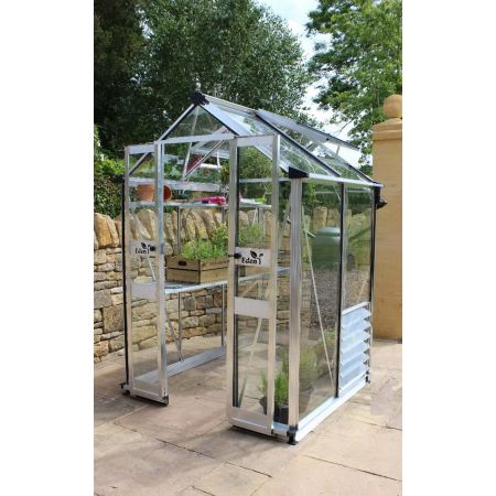 Halls Cotswold BIRDLIP Greenhouse 44 Aluminium 6mm polycarbonate - V01568