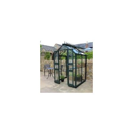 Halls Cotswold BIRDLIP Greenhouse 44 Green Long pane toughened glass - V01570