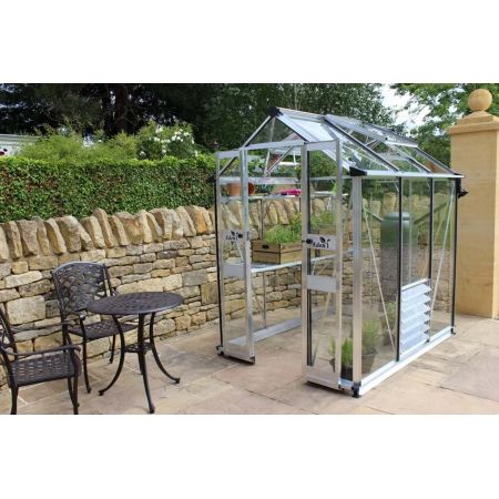 Halls Cotswold BIRDLIP Greenhouse 46 Aluminium Long pane Toughened glass - V01576