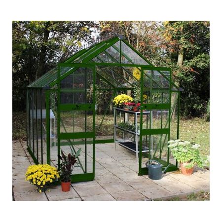 Halls Cotswold BLOCKLEY Greenhouse 810 Green Long pane Toughened glass - V01624 - image 1