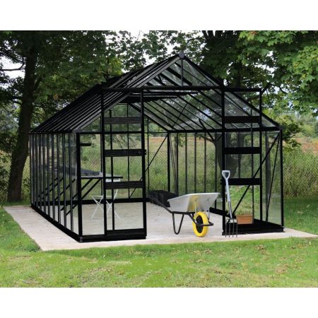 Halls Cotswold BOURTON Greenhouse 1012 Black 6mm Polycarbonate