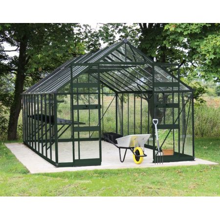 Halls Cotswold BOURTON Greenhouse 1012 Green Long Pane Toughened glass