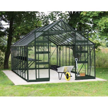 Halls Cotswold BOURTON Greenhouse 1012 Green Long Pane Toughened Glass