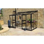 Halls Cotswold BROADWAY 126 lean-to Black 6mm Polycarbonate