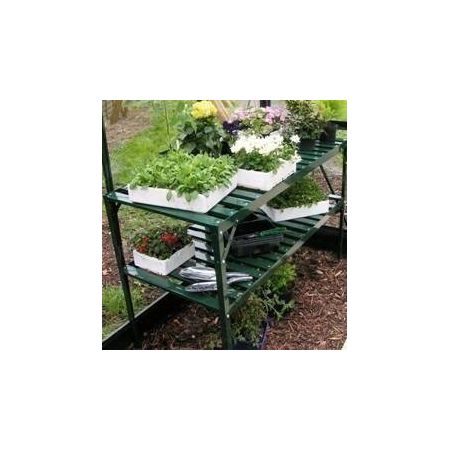 Halls Greenhouse 4ft Two Tier Green Staging 70128