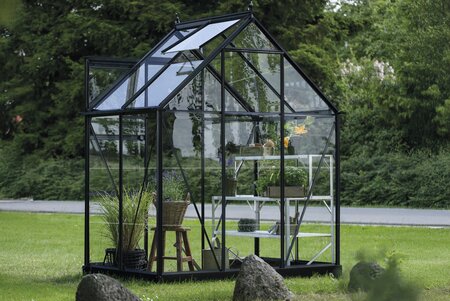 Halls ICON 6 6x4 Greenhouse Horticultural Glass - Black HR01008 - image 1