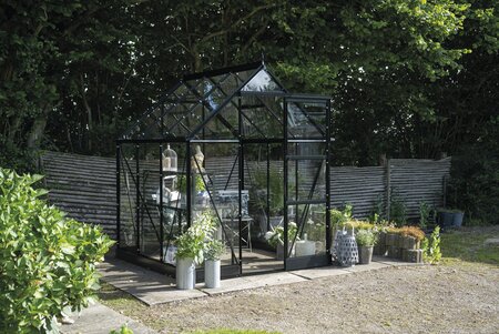 Halls ICON 6 6x6 Greenhouse 3mm Toughened Glass - Black HR01050 - image 1