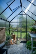 Icon 6 6x8 4mm polycarbonate Black inside greenhouse