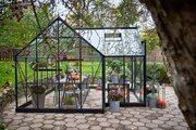 Halls ICON 8 8x12 Gardenhouse 3mm toughened glass in Green - side view
