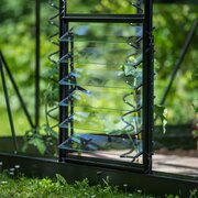 Black Halls ICON greenhouse standard louvre kit demonstrating plant-level airflow to reduce heat build-up around crops.