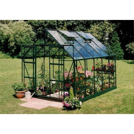 Halls Magnum 810 Forest Green Greenhouse 10x8 Horti Glass Short Pane - image 1