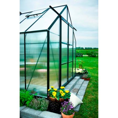 Halls Magnum 810 Forest Green Greenhouse 10x8 Polycarbonate - image 1