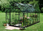 Halls Magnum 812 Black Greenhouse 12x8 Horti Glass Short Pane F09944