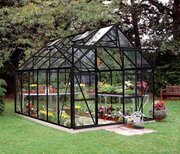 Halls Magnum 812 Black Greenhouse 12x8 Toughened Glass Long Pane F09837