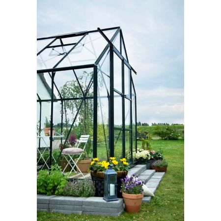 Halls Magnum 812 Forest Green Greenhouse 12x8 Toughened Glass Long Pane - image 1