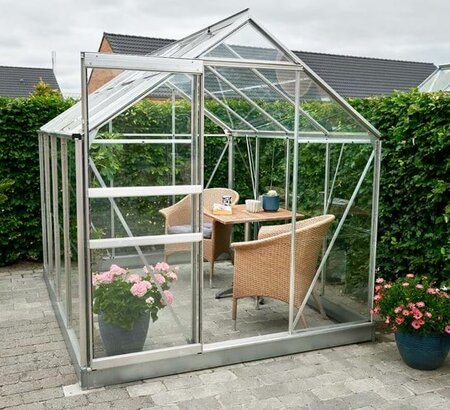 Halls Popular 68 Aluminium Greenhouse 8 x 6 Horti Glass Short Pane