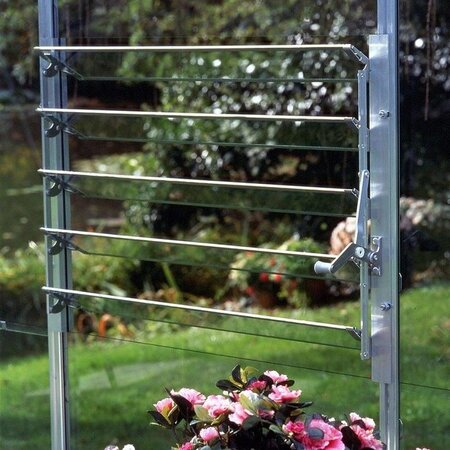Halls Popular Greenhouse Louvre Window Vent Kit in Silver Aluminium F05413