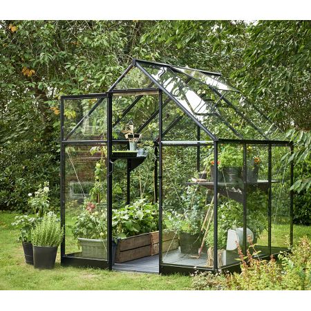 Halls QUBE 66 6x6 Greenhouse Black Toughened Glass F09816 - image 1