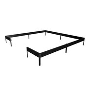 Halls QUBE 68 6x8 black steel greenhouse base frame shown fully assembled on a white background.