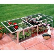 Halls Silver Aluminium Cold Frame 4x2 Toughened Glass