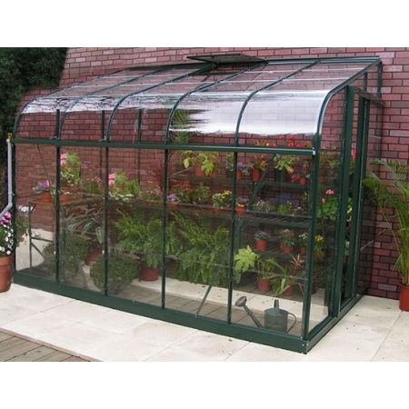 Halls SilverLine 610 Forest Green Lean-To 10x6 Toughened Glass