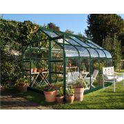 Halls Supreme 810 Forest Green Greenhouse 10 x 8 Double Door Tough Glass