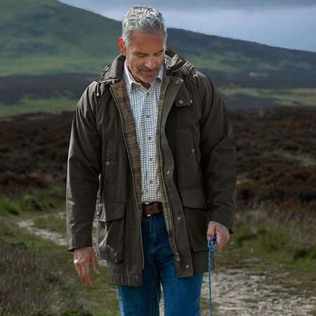 Hoggs of Fife Green Kelso Waterproof Gents Wax Jacket M - image 1