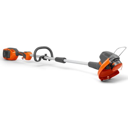 Husqvarna 110iL FLXi cordless grass trimmer showing cutting head and ergonomic front handle detail