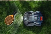 Husqvarna 308V Automower using its advanced AI technology to detect an object in its path
