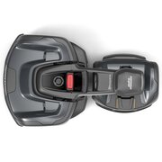 Top view of Husqvarna Automower 435X AWD NERA showing articulated body design for uneven terrain and slopes