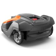 Husqvarna Automower 520 EPOS commercial robotic mower rear angled view showing service access and control panel
