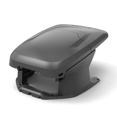 Husqvarna Automower House Large protective cover for EPOS robotic mowers, compatible with 535 AWD EPOS, 540 EPOS, 560 EPOS and 580 EPOS, showing front access design