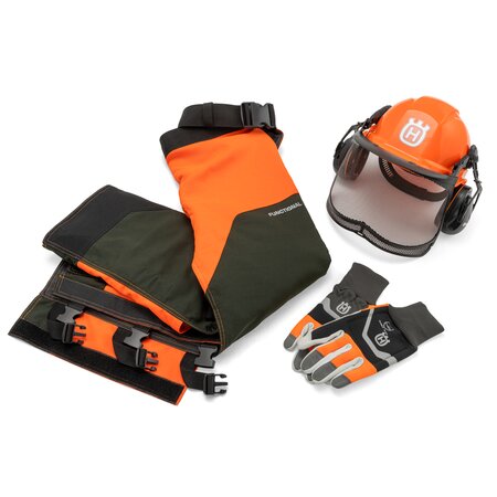 Husqvarna Chainsaw Functional Protective Helmet, Gloves and Chaps Set