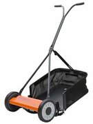 Grass Collector Bag shown attached to a Husqvarna Hi Cut Novocut 64 push lawnmower