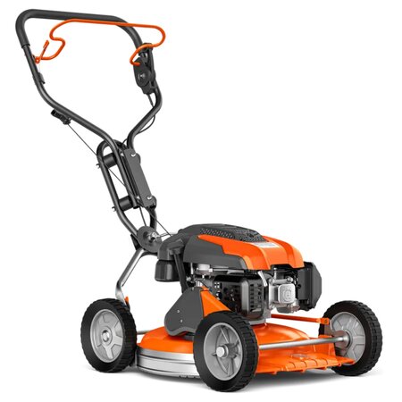 Husqvarna KLIPPO LB 548SQe petrol lawnmower with anti-vibration handle and compact mulching deck design