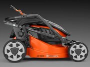 Husqvarna LC 137i + B140 Battery & C80 Charger folded up - showing its compact size and easy ability to store