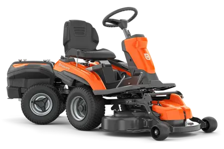 Husqvarna R200iX battery-powered ride-on lawn mower with front-mounted cutting deck