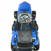 Top view of the Iseki SXG324 diesel ride-on mower with operator controls, hydrostatic transmission and ergonomic driving position.