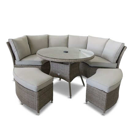 LeisureGrow - Monaco Sand Curved Modular Dining Set MSAN/SET14 - image 1