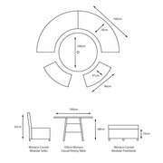 LeisureGrow - Monaco Sand Curved Modular Dining Set MSAN/SET14 - image 2