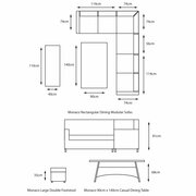 LeisureGrow - Monaco Sand Rectangular Dining Modular MSAN/SET10 - image 2