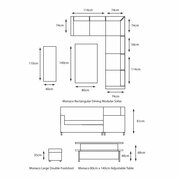 LeisureGrow - Monaco Sand Rectangular Dining Modular with Adjustable Table MSAN/SET11 - image 3