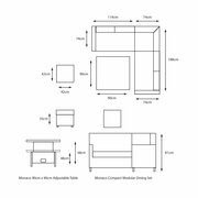 LeisureGrow - Monaco Stone Compact Dining Modular with Adjustable Table - MSTO/SET9 - image 3